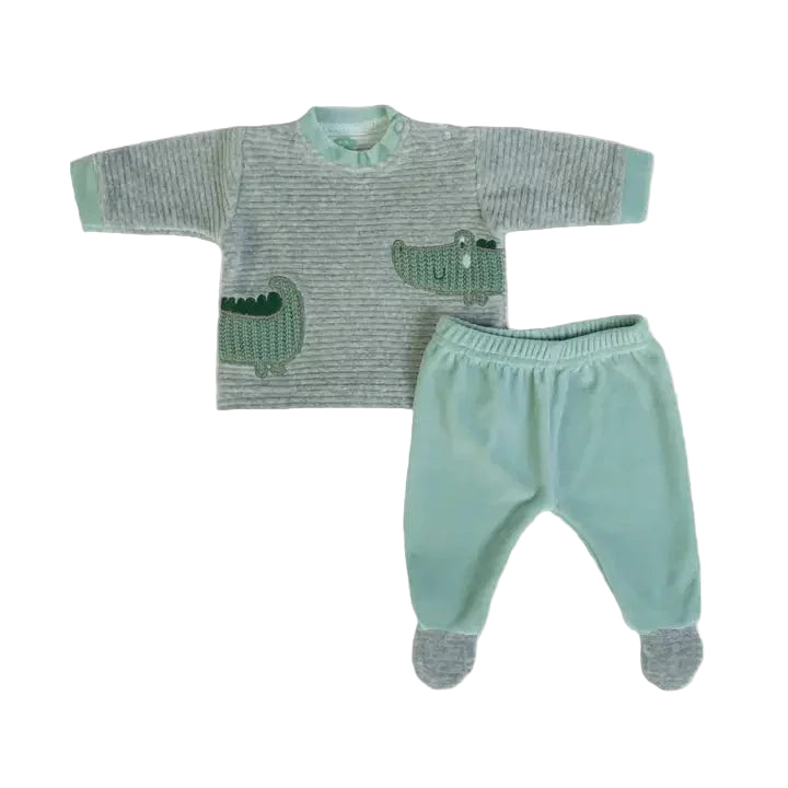 Kroko Set 2-teilig – Shirt & Hose mit Füßen