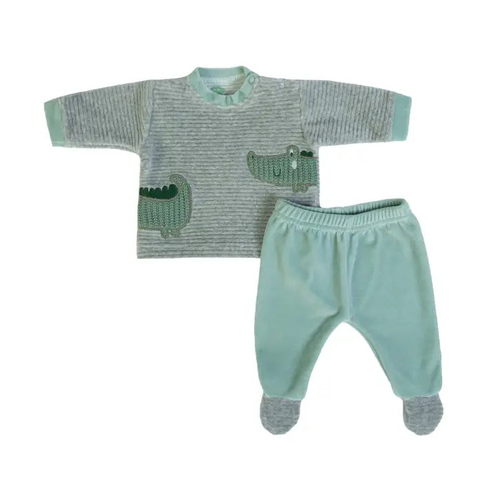Kroko Set 2-teilig – Shirt & Hose mit Füßen